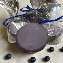 Load image into Gallery viewer, Jersey Blueberry fudge muffin size and shaped