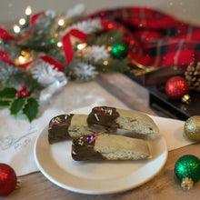 Load image into Gallery viewer, Mini Chocolate Dipped Amaretto & Almond Biscotti
