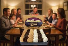 Load image into Gallery viewer, Box of assorted macaroons with a decorative Branding Tripicians
