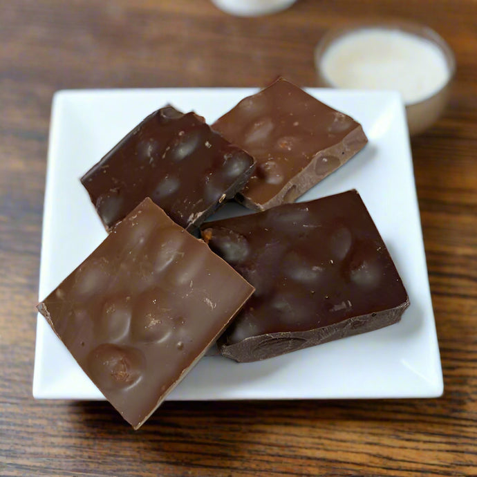 Almond BArk in milk and dark chocolate