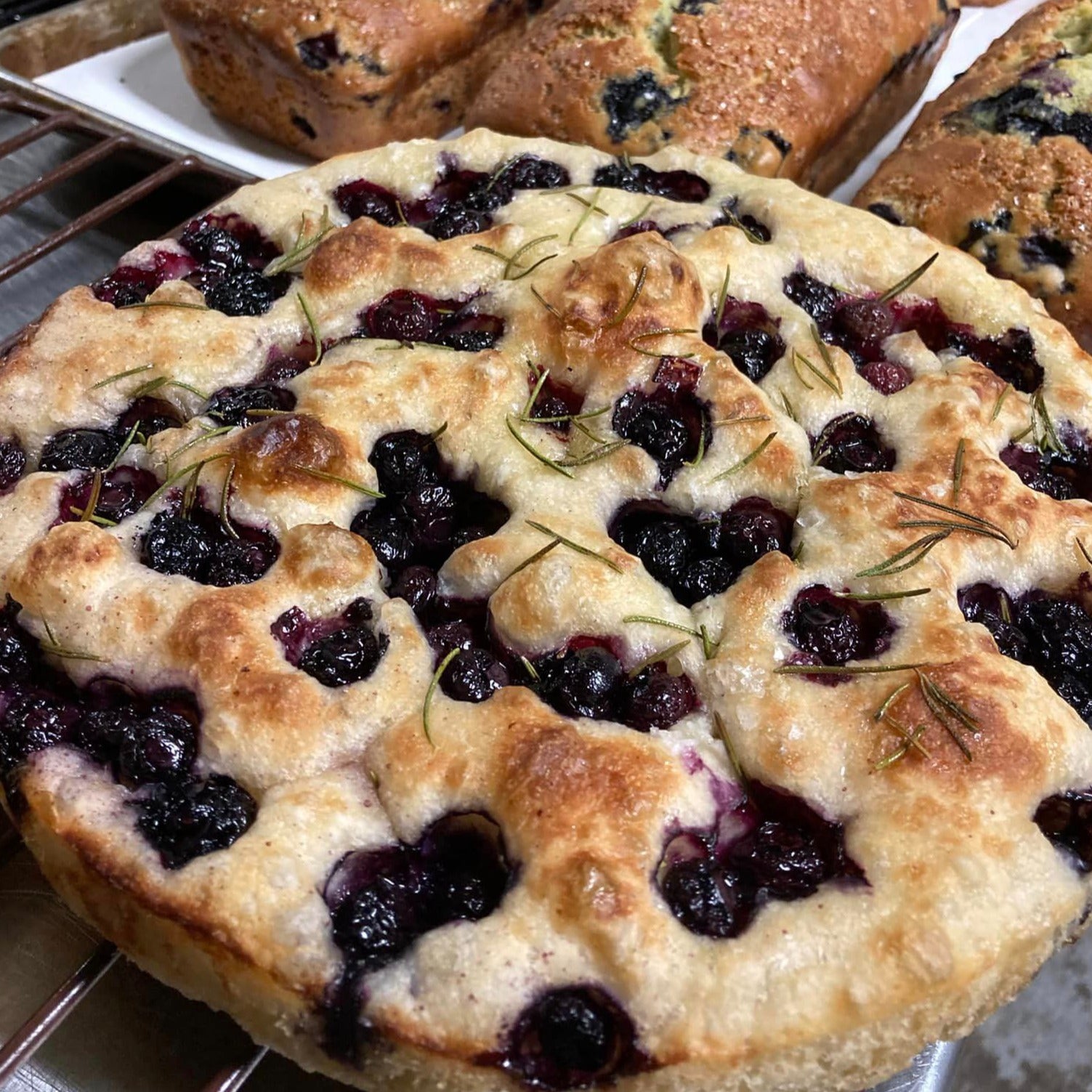Blueberry and Rosemary Focaccia Bread Tripician's Own BoardwalkMacaroons