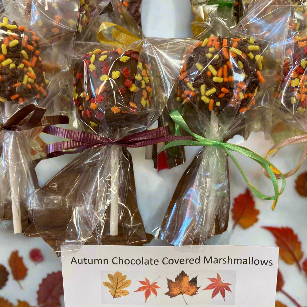 Autumn Leaves Chocolate Covered Marshmallow Pops