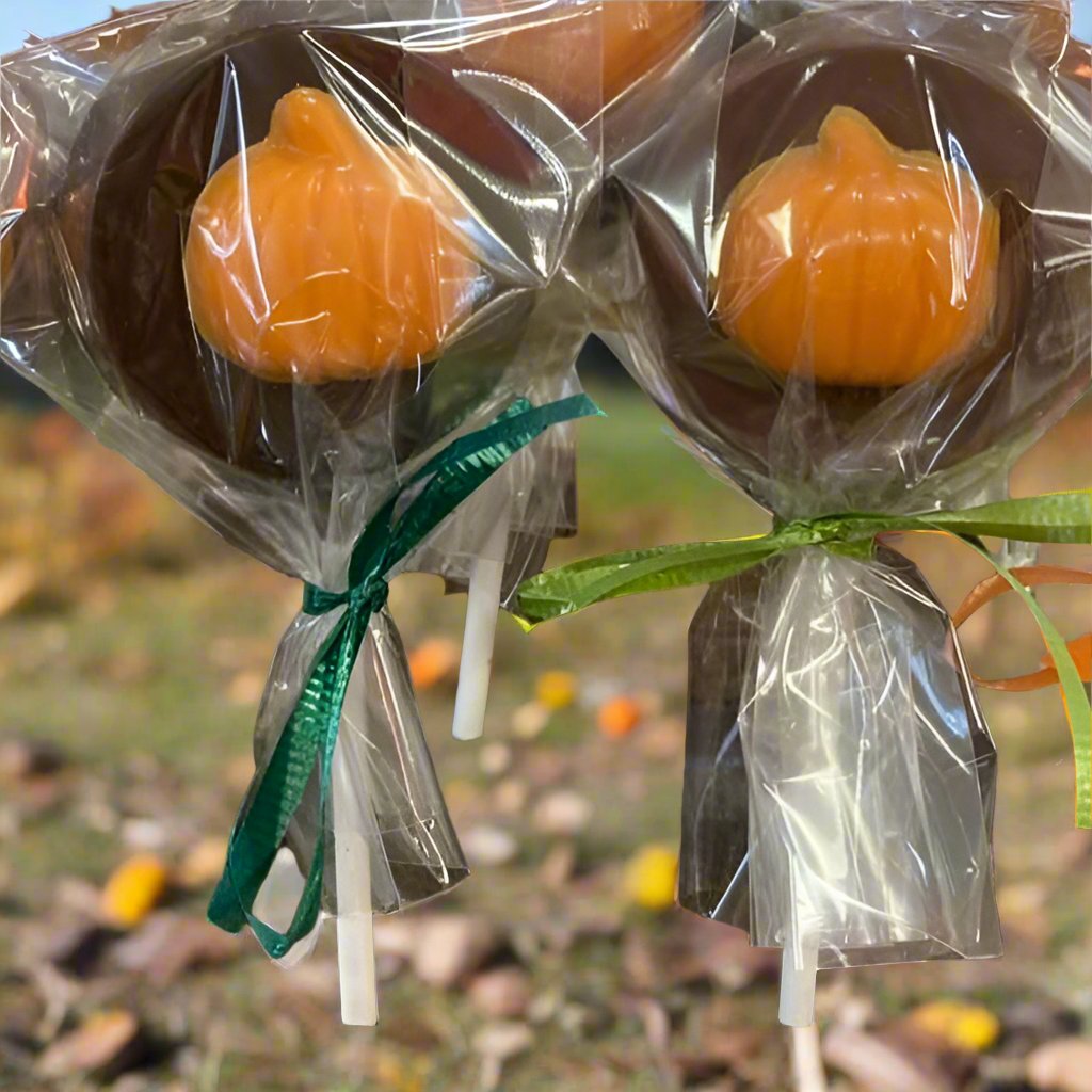 Handmade Chocolate Pumpkin Lollipops