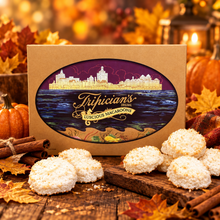 Load image into Gallery viewer, A one dozen goft box of Tripician's brand coconut macaroonsn and chocolate cocontu mcaroons, too
