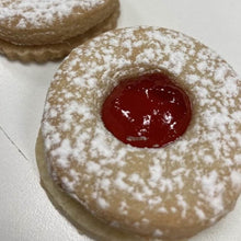 Load image into Gallery viewer, Linzer Cookies NEW &amp; Improved Recipe - Raspberry Jam or Lemon Curd - 6 cookies

