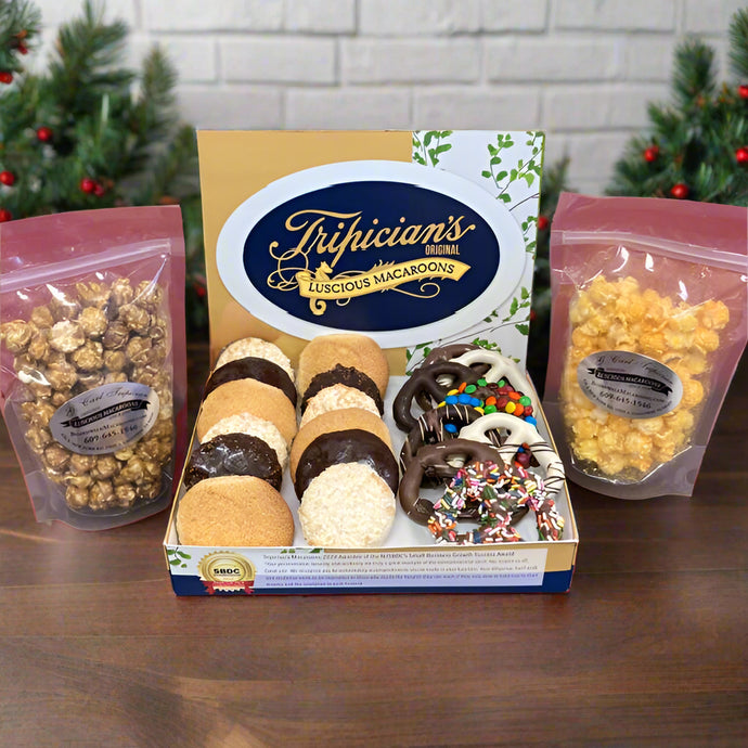 Almond and Coconut Macaroons, Chocolate CoveredPretzels and Popcorn