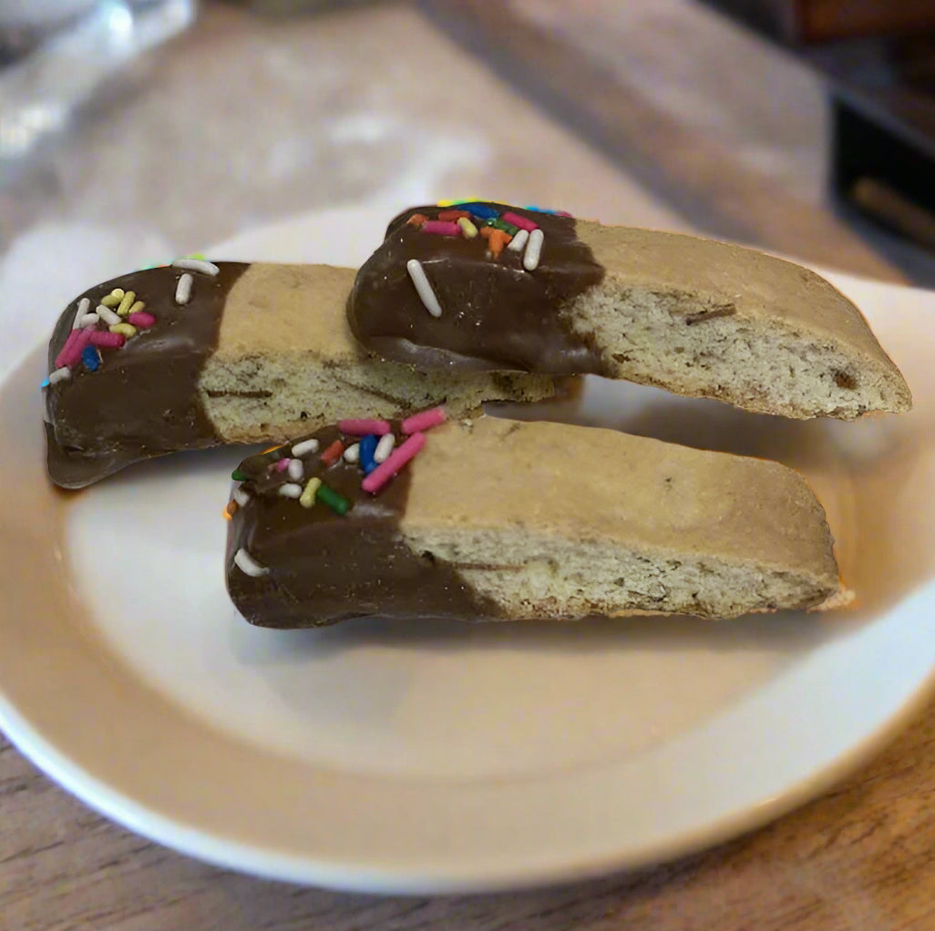 Biscotti - Mini Chocolate Dipped Amaretto & Almond