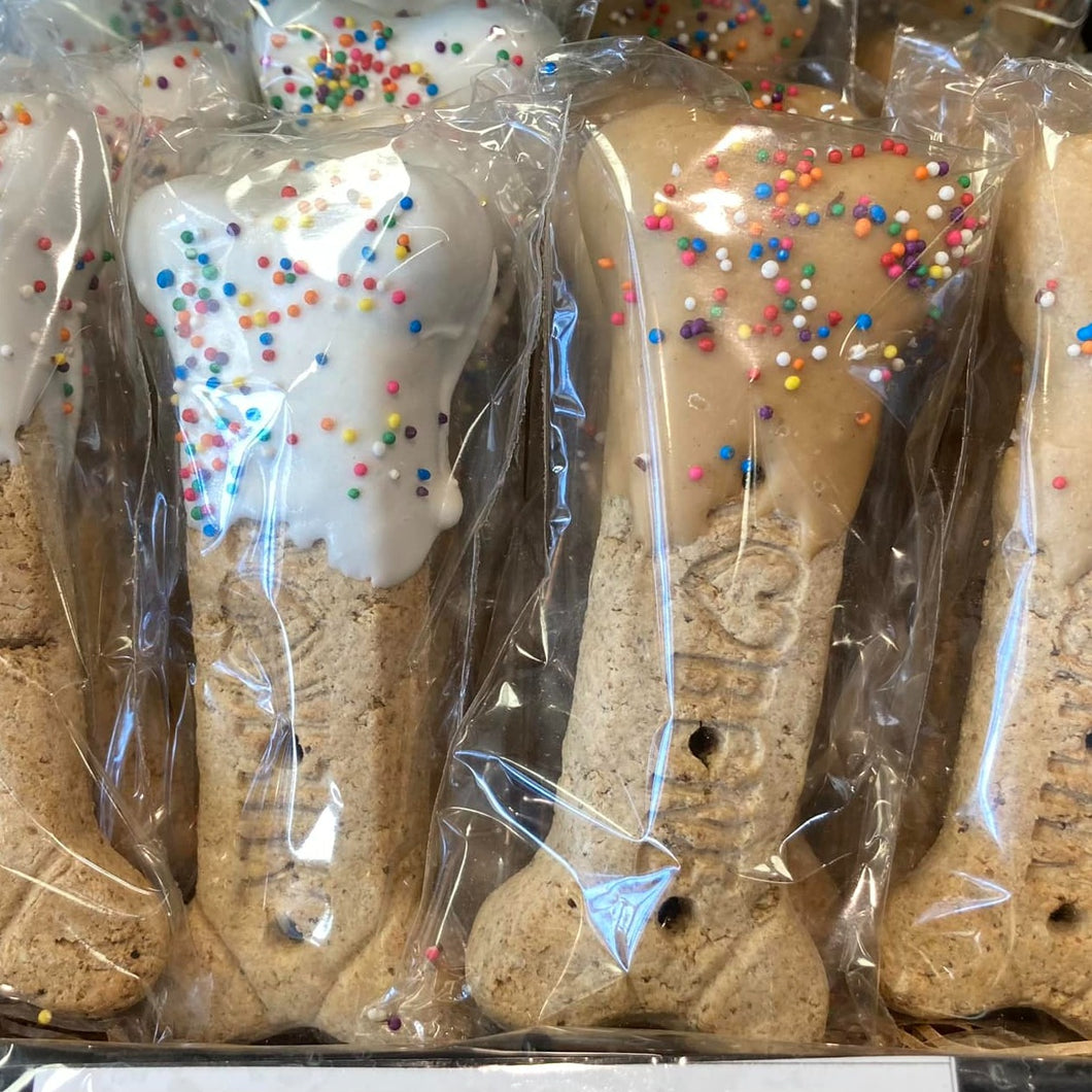 Don't forget the dog! Yogurt-Dipped Doggy Biscuits