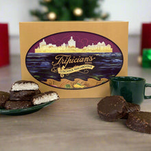 Load image into Gallery viewer,  Agift box of chocolate covered coconut macaroons branded by Tripician's
